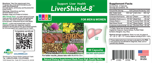 LiverShield 8 Product Label