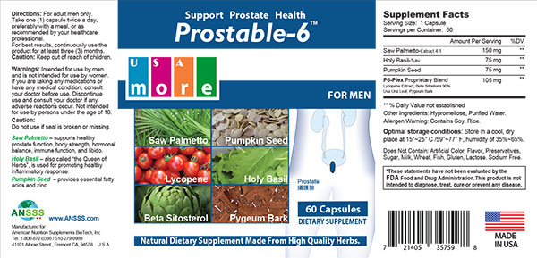 Prostable-6 Product Label