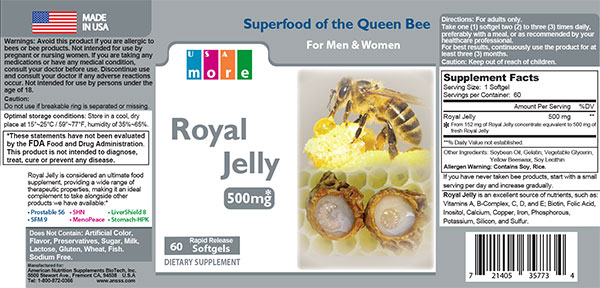 Royal Jelly Product Label