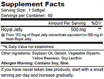 Royal Jelly Supplement Facts