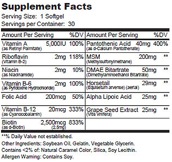 SHN SUpplement Facts